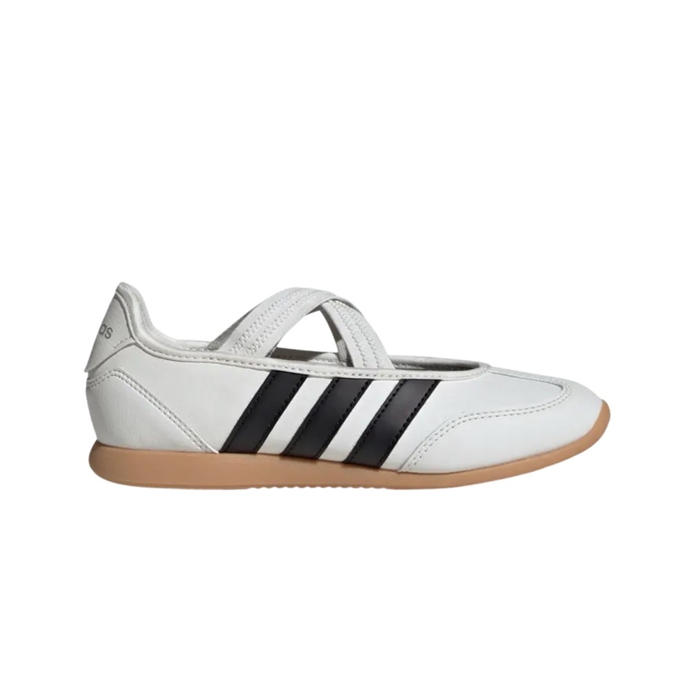 New adidas White Slip-On Mary Jane Sneakers with Black Insole Big boy size 6